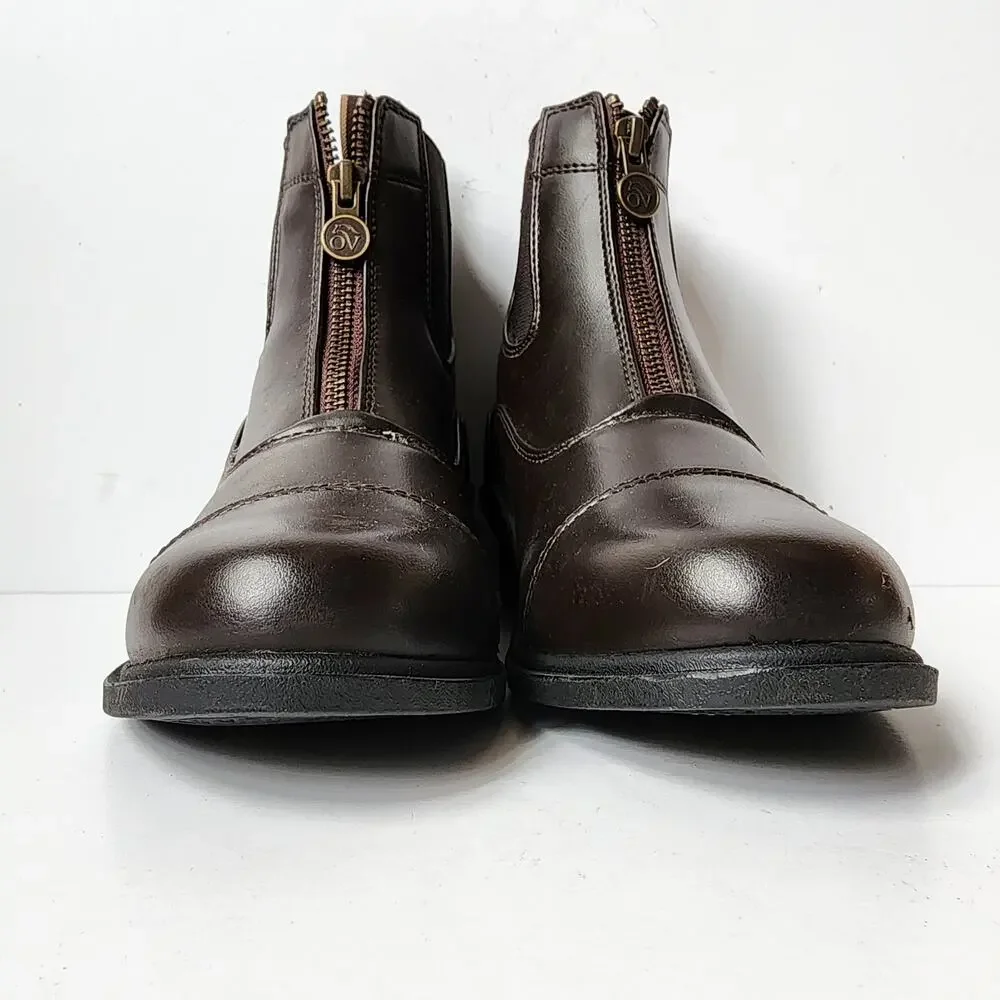 Ovation Quantum Zip Paddock Boots Childs Size 3 Equestrian Brown New With Tags